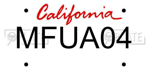 MFUA04 California License Plate