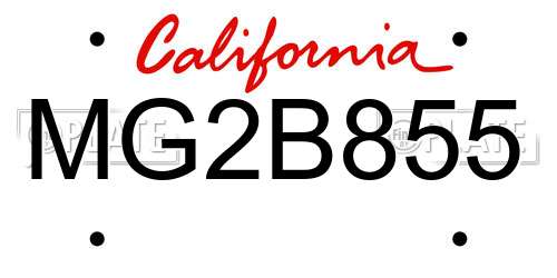 MG2B855 California License Plate