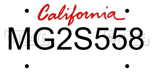 MG2S558 California License Plate