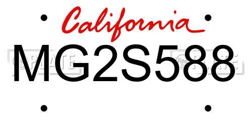 MG2S588 California License Plate
