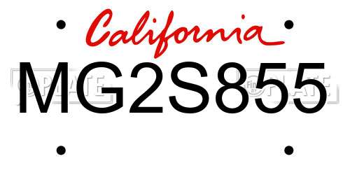 MG2S855 California License Plate