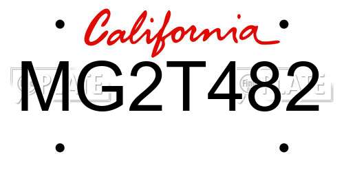MG2T482 California License Plate