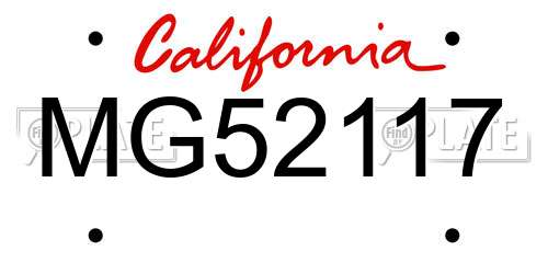 MG52117 California License Plate