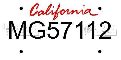 MG57112 California License Plate