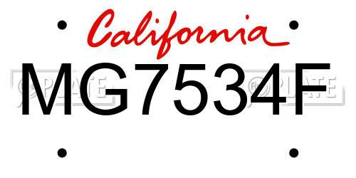 MG7534F California License Plate