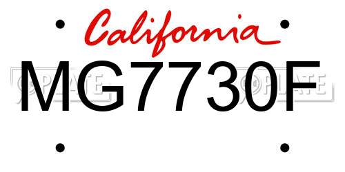 MG7730F California License Plate