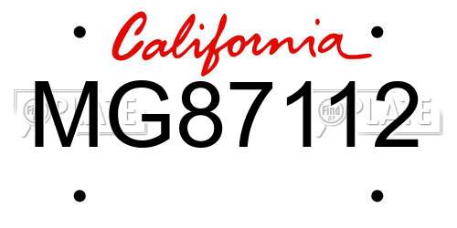 MG87112 California License Plate