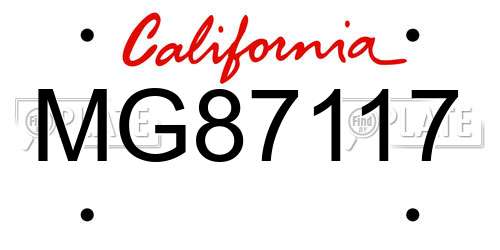MG87117 California License Plate
