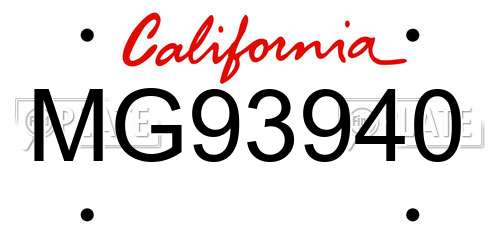 MG93940 California License Plate