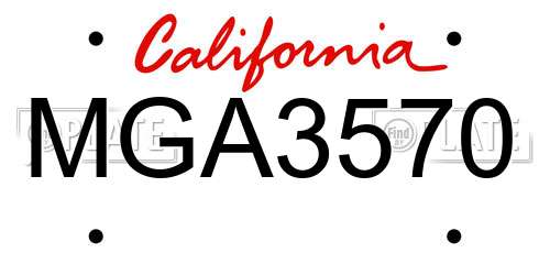 MGA3570 California License Plate