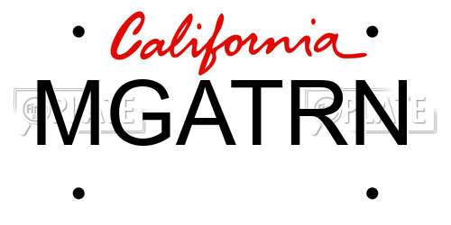 MGATRN California License Plate