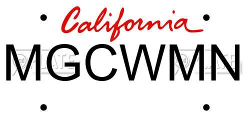 MGCWMN California License Plate