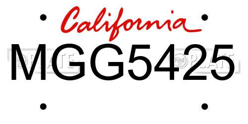 MGG5425 California License Plate