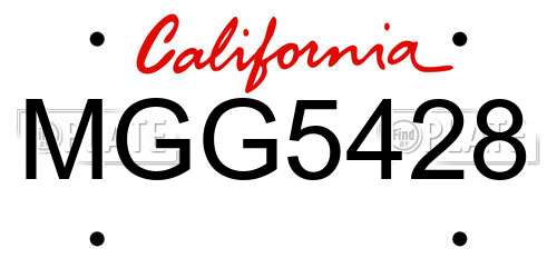 MGG5428 California License Plate