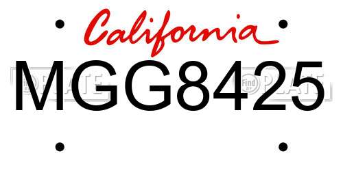 MGG8425 California License Plate