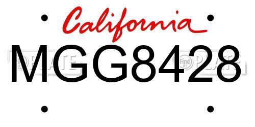 MGG8428 California License Plate