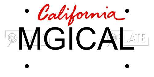 MGICAL California License Plate