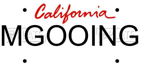 MGOOING California License Plate