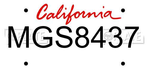 MGS8437 California License Plate