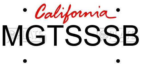 MGTSSSB California License Plate