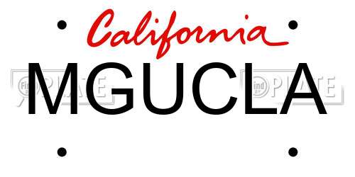 MGUCLA California License Plate