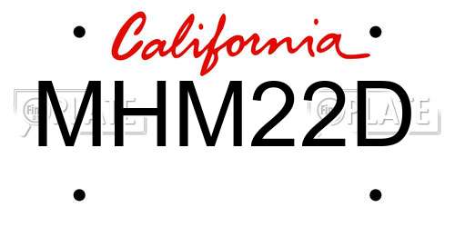 MHM22D California License Plate