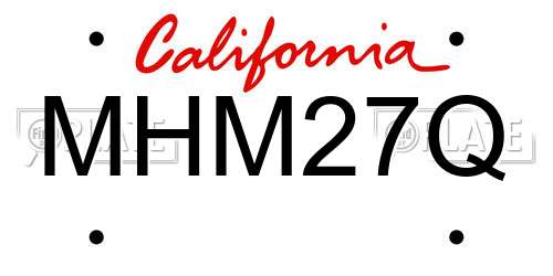 MHM27Q California License Plate