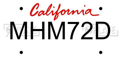MHM72D California License Plate