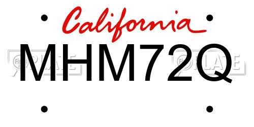 MHM72Q California License Plate