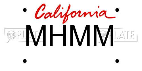 MHMM California License Plate