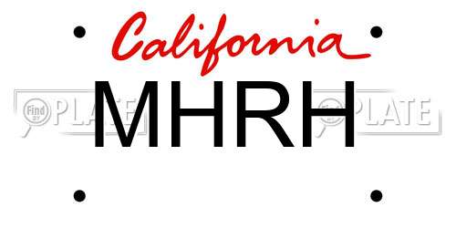 MHRH California License Plate