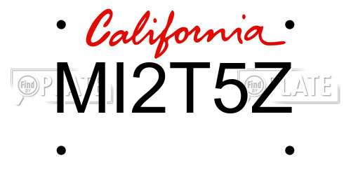 MI2T5Z California License Plate
