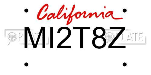 MI2T8Z California License Plate