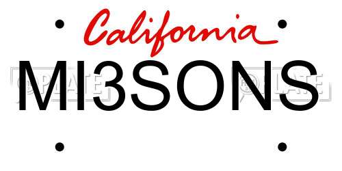 MI3SONS California License Plate