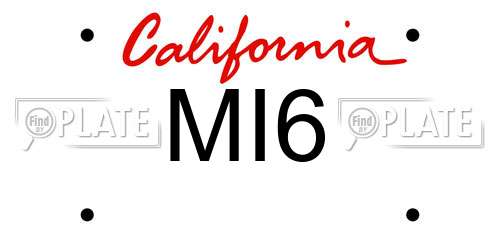 MI6 California License Plate