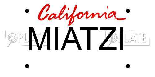 MIATZI California License Plate