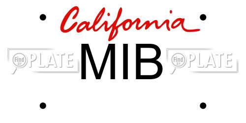 MIB California License Plate