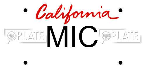 MIC California License Plate