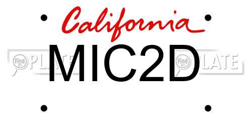 MIC2D California License Plate