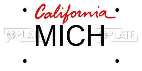 MICH California License Plate