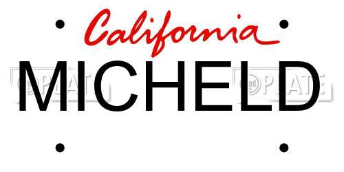 MICHELD California License Plate