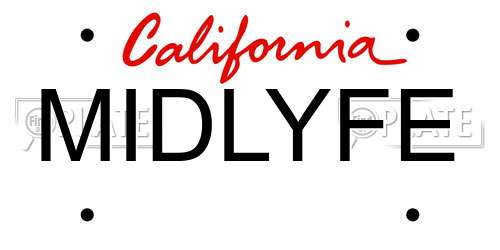 MIDLYFE California License Plate