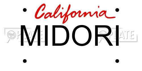 MIDORI California License Plate