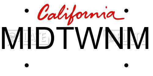 MIDTWNM California License Plate