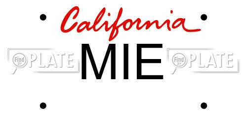 MIE California License Plate
