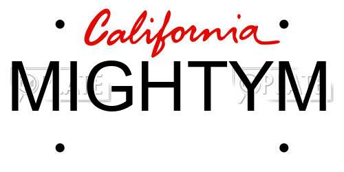 MIGHTYM California License Plate