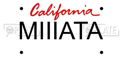 MIIIATA California License Plate