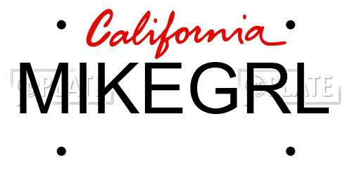 MIKEGRL California License Plate