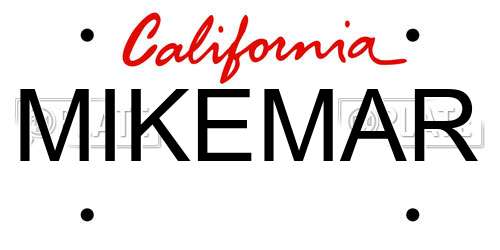 MIKEMAR California License Plate