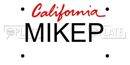 MIKEP California License Plate
